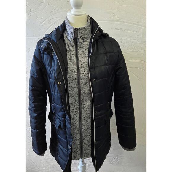 Harve Benard Woman's Size Small Black Quilted Hooded Jacket - Picture 1 of 8